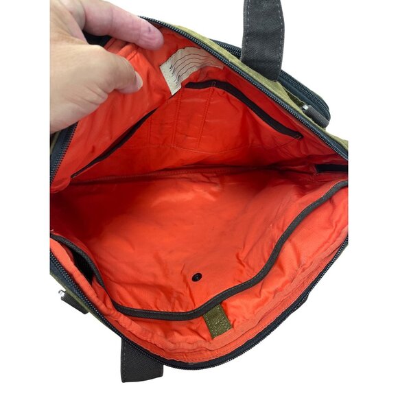 Jack Spade Green Canvas Messenger Laptop Bag With Multiple Compartments SKU 8995 - Picture 14 of 16